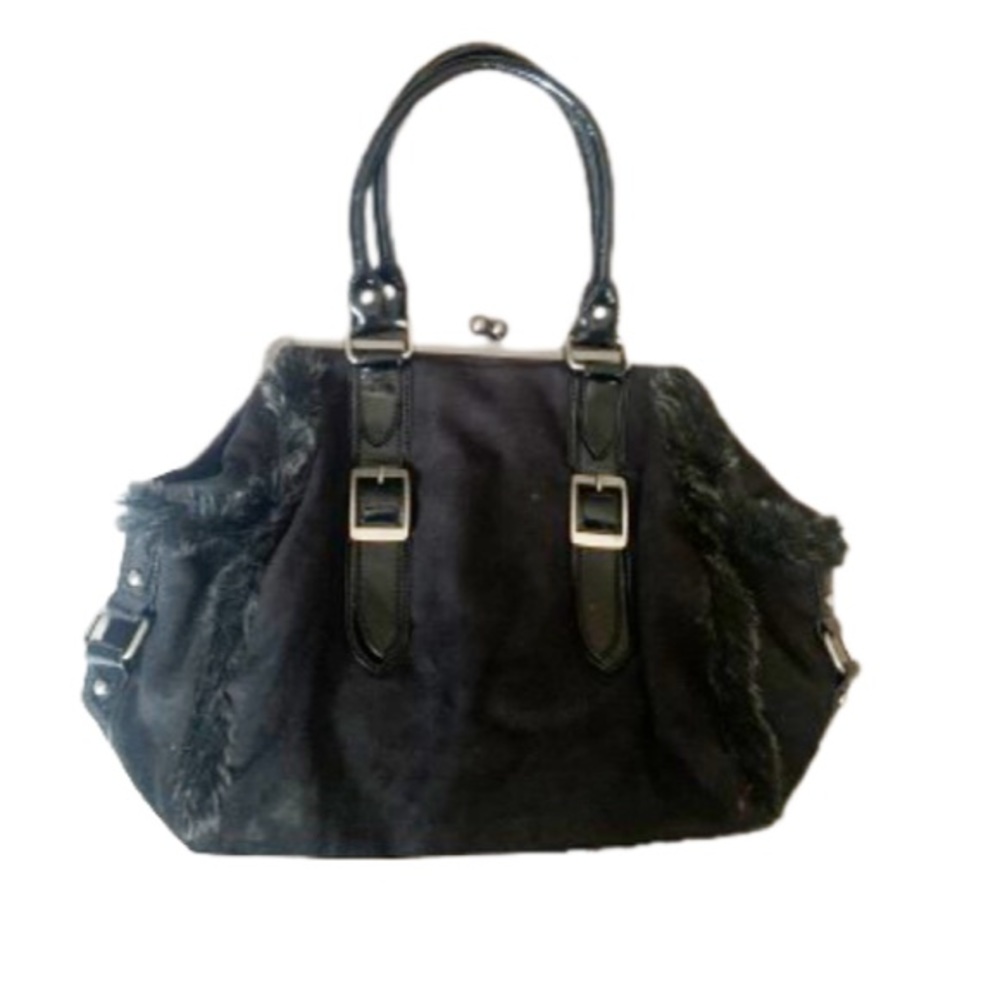 Patricia Field for Payless Suede & Faux Fur Satchel Bag